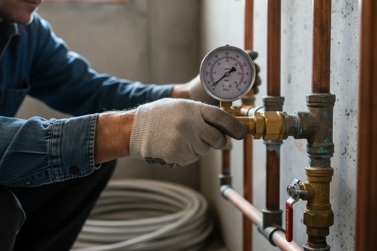 Pressure testing a repaired line during Water Line Repair in Roy